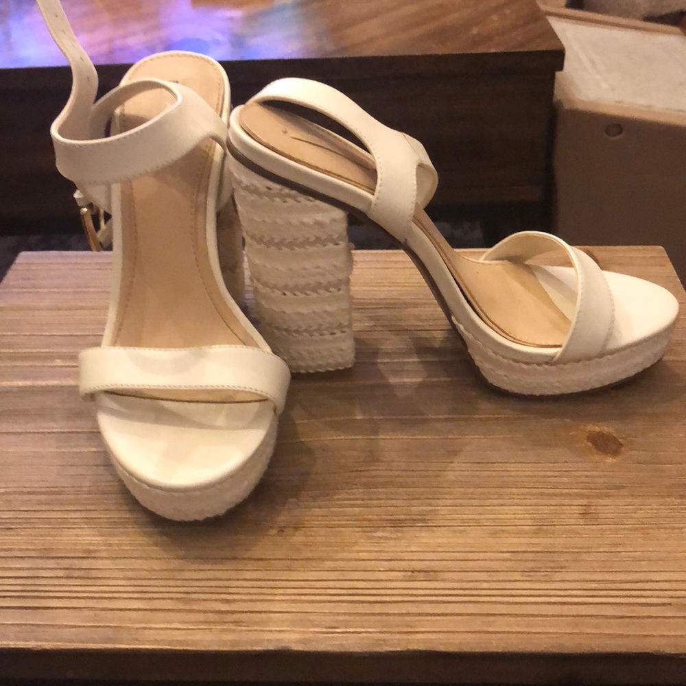 Aldo cream embroidered sandals